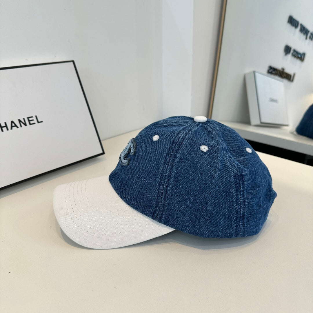 Chanel Baseball Cap Blue White in Cotton 205356