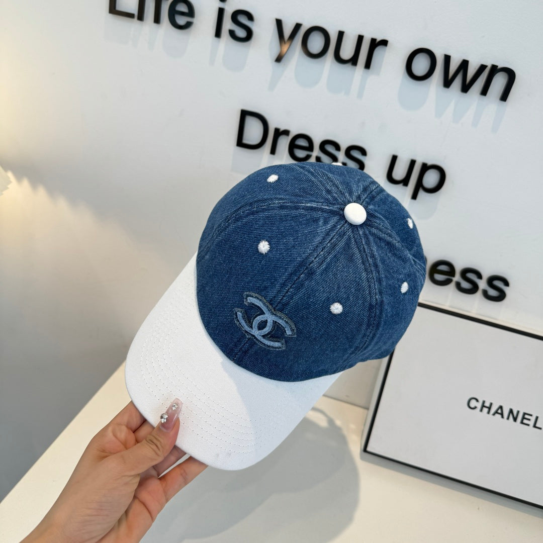 Chanel Baseball Cap Blue White in Cotton 205356