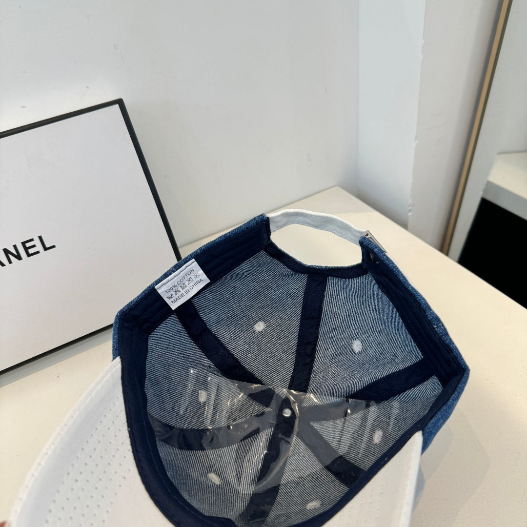 Chanel Baseball Cap Blue White in Cotton 205356