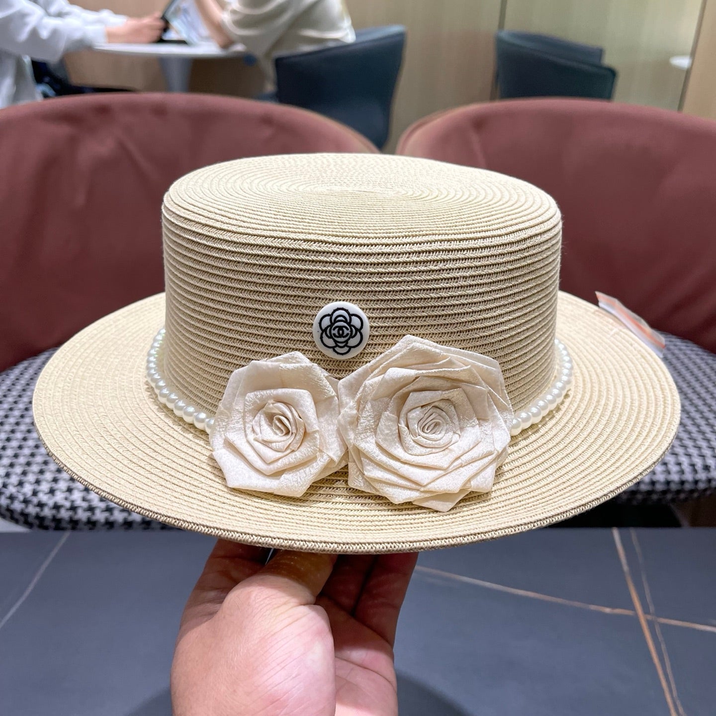 Chanel Summer Sunscreen Hat Ivory in Weaving 205280