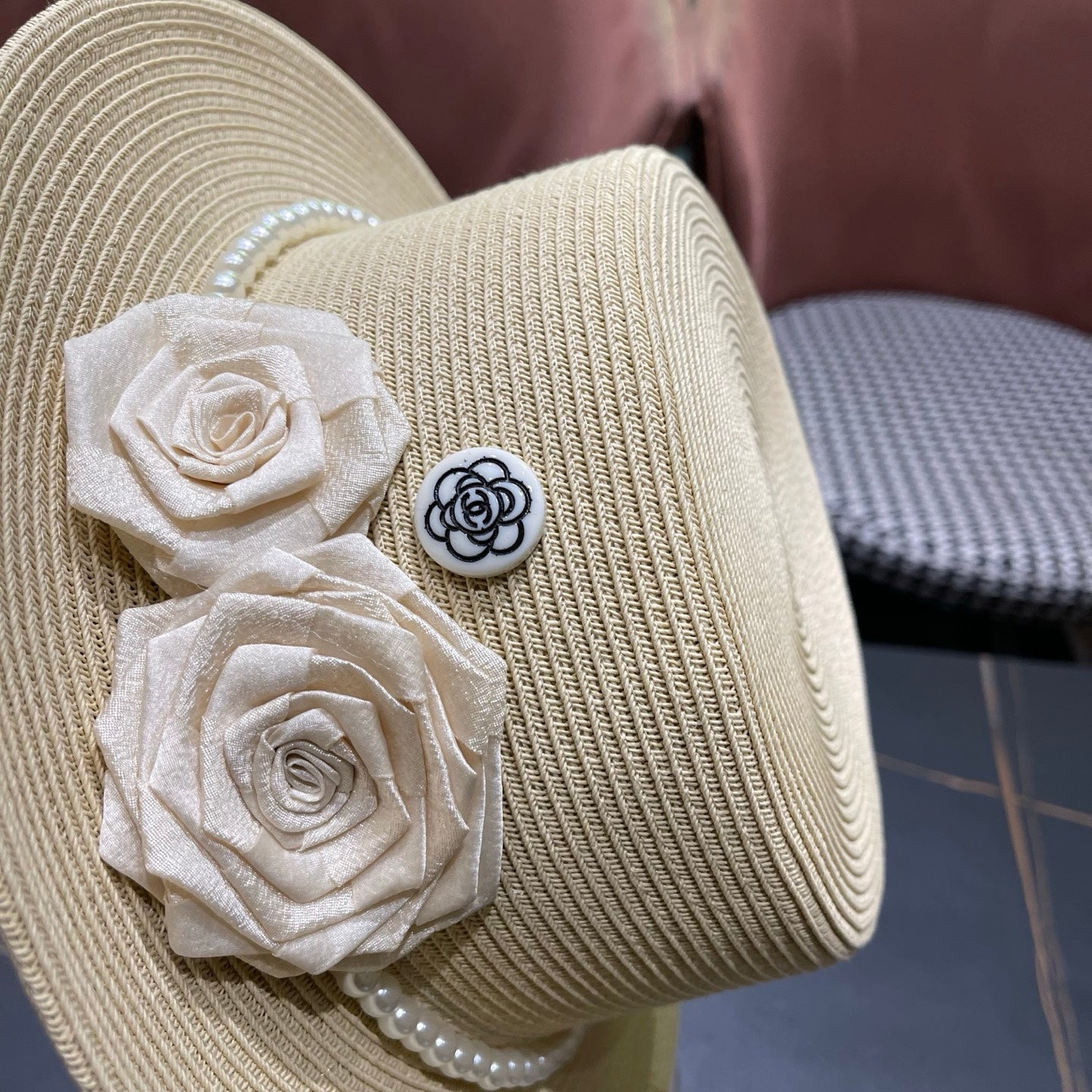 Chanel Summer Sunscreen Hat Ivory in Weaving 205280