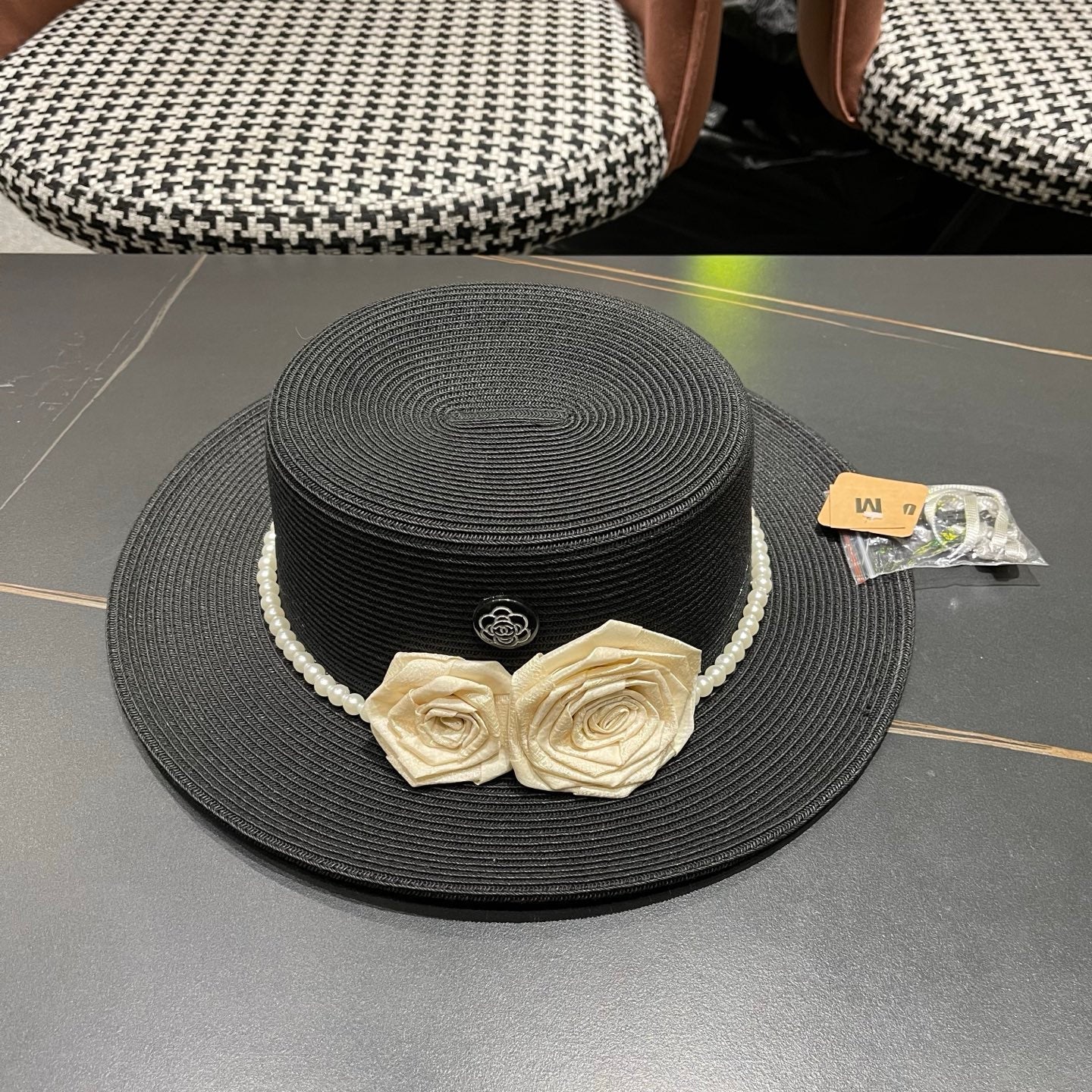 Chanel Summer Sunscreen Hat Black in Weaving 205279