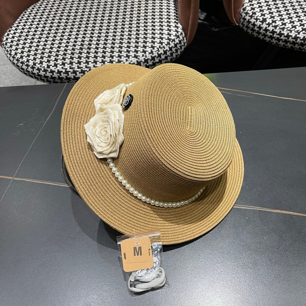 Chanel Summer Sunscreen Hat Camel in Weaving 205278