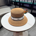 Miumiu Bucket Hat Camel White in Straw 205584