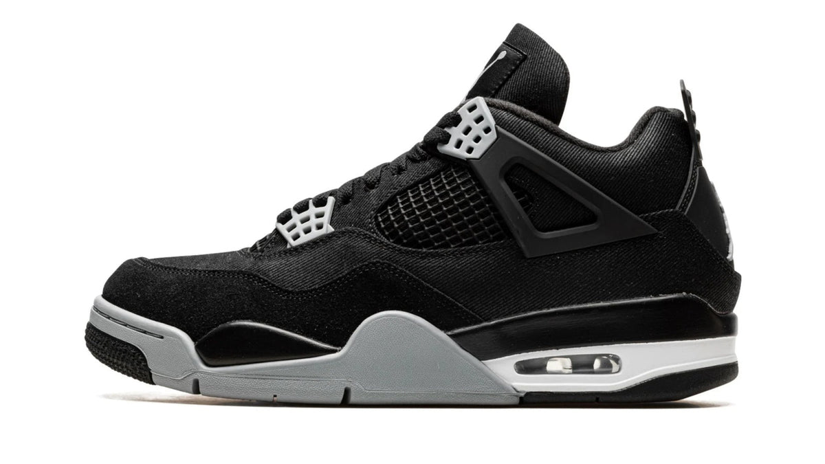 Air Jordan 4 "Black Canvas" - Classic Retro Basketball Shoe with Iconic Grey Accents
