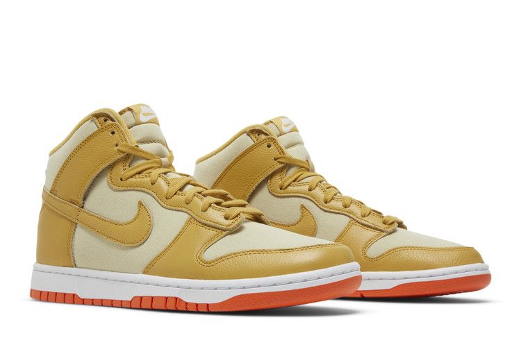 Nike Dunk High Wheat Gold Safety Orange