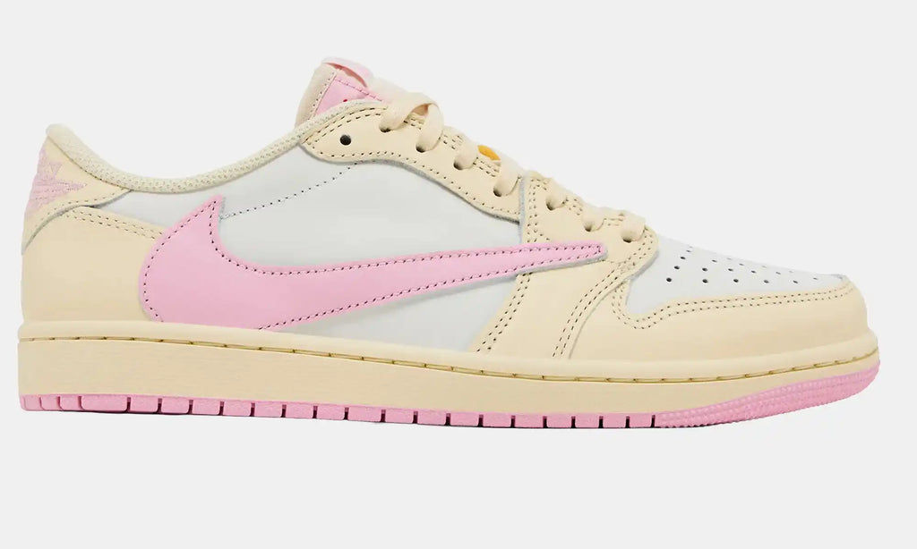 Retro 1 Low TS "Canary" Shy Pink Premium Leather Sneakers - IQ7604-100