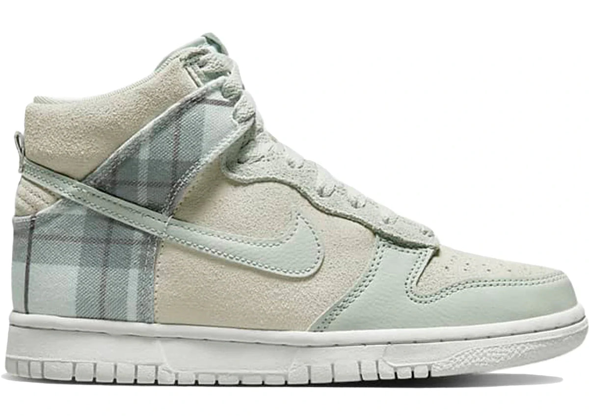 Nike Dunk High SE Tartan Plaid White Light Green (GS)