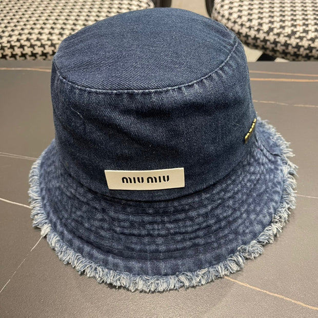 Miu Miu Denim Logo Bucket Hat 196114