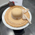 Chanel Raffia Sun Hat With Silk Ribbon 219110
