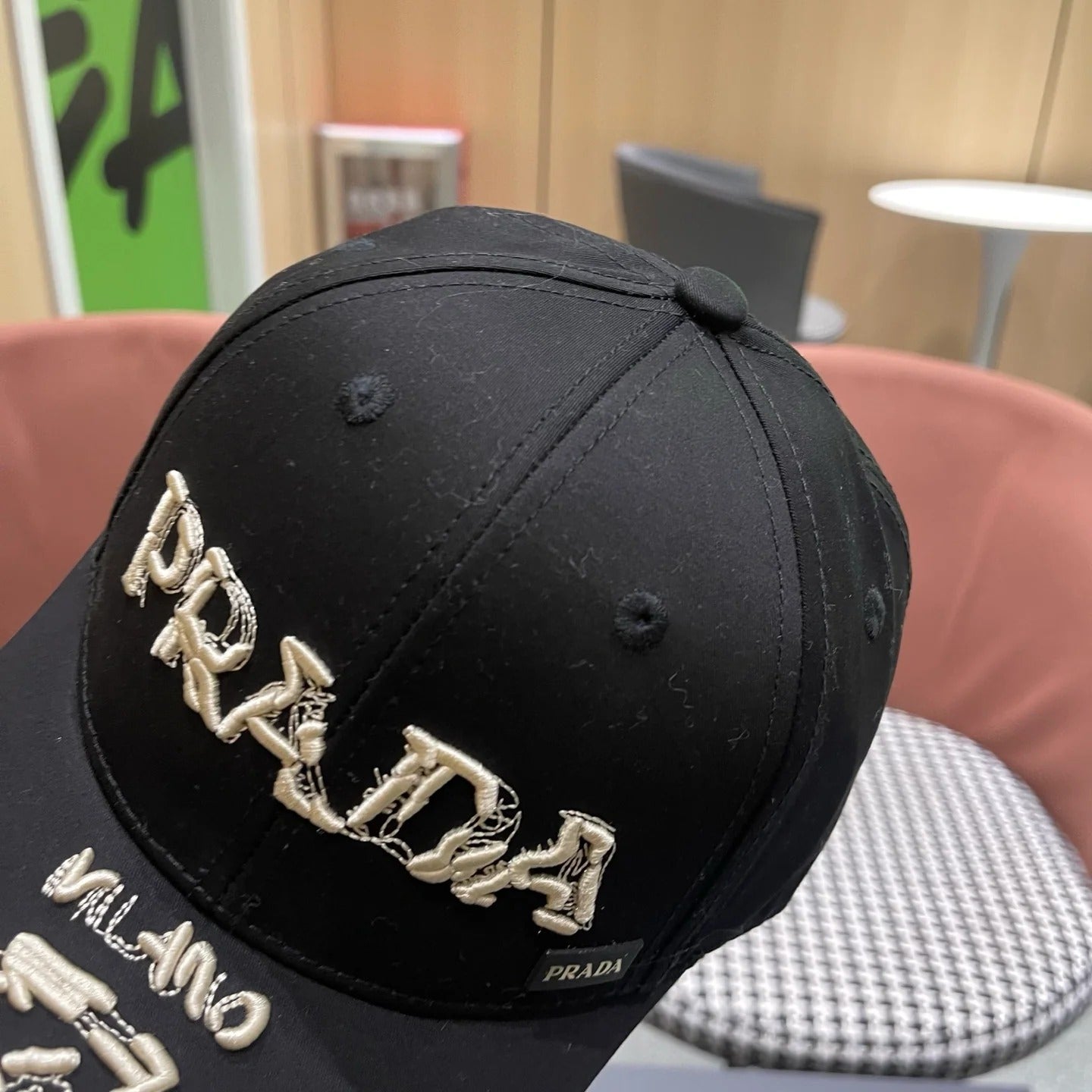 Prada Embroidered Logo Cap 221128