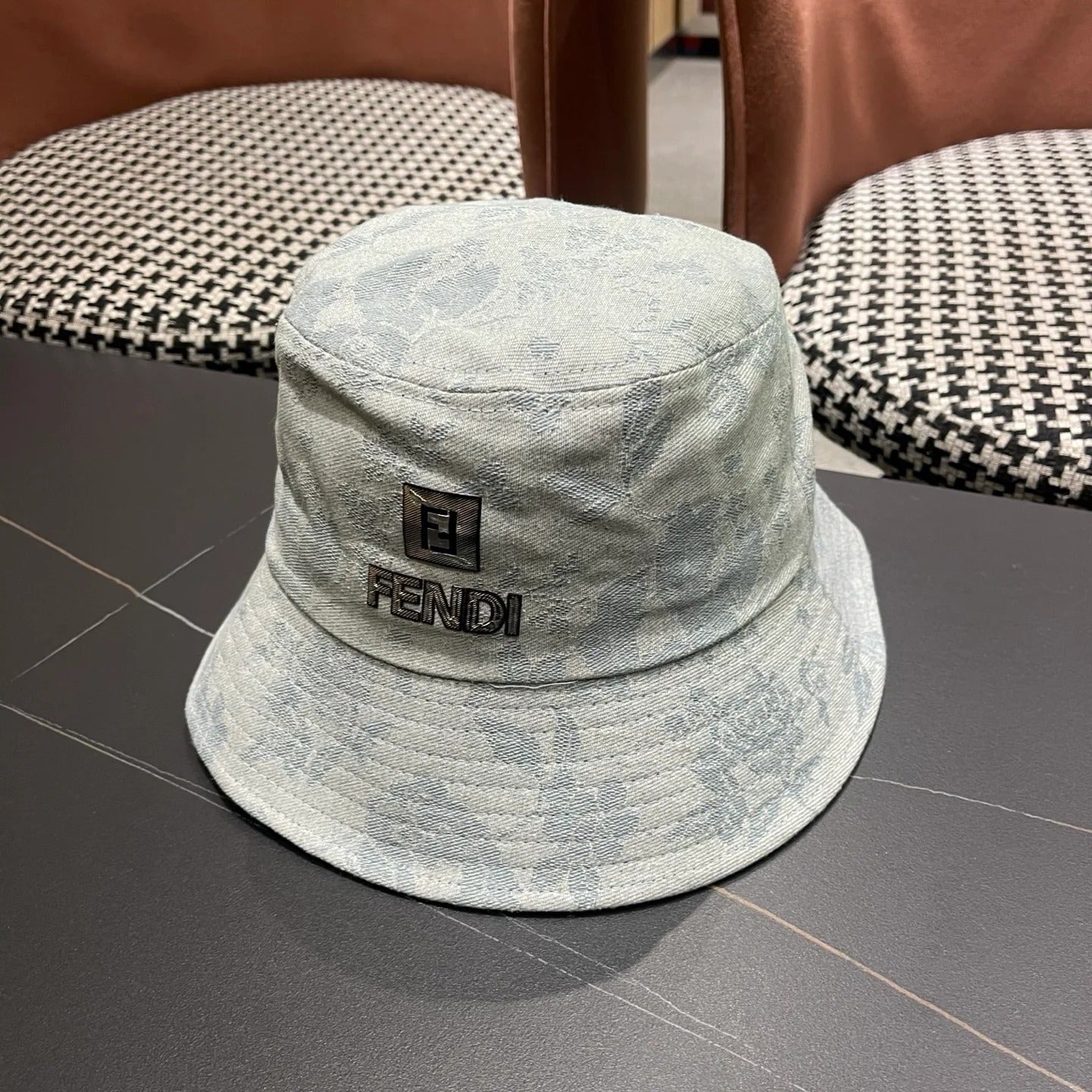 Fendi Embroidered Logo Bucket Hat 221107