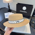 CC Dot Flat-top Straw Hat 262176