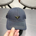 Prada Baseball Cap Blue Cotton 219147