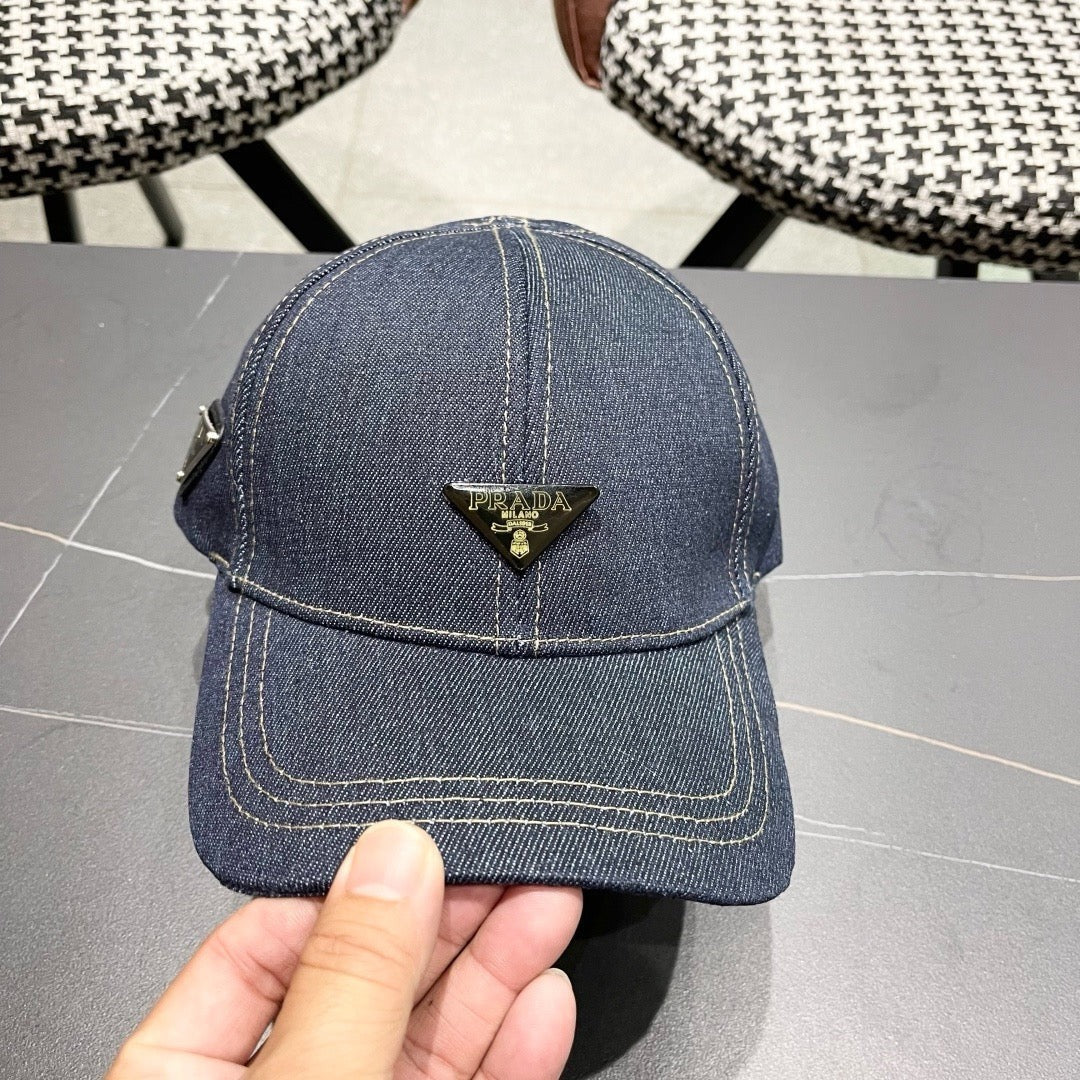 Prada Baseball Cap Blue Cotton 219147