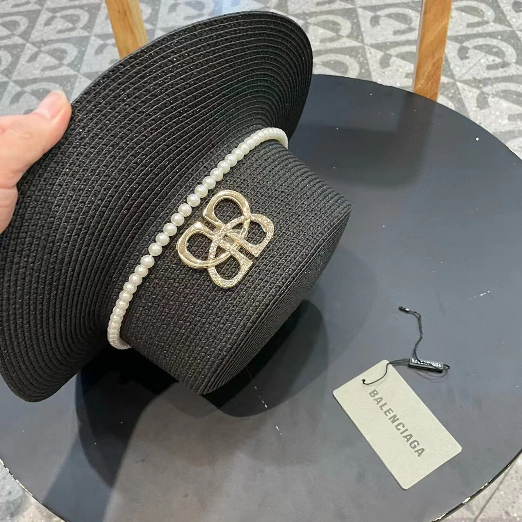 Balenciaga Logo Straw Hat 219086