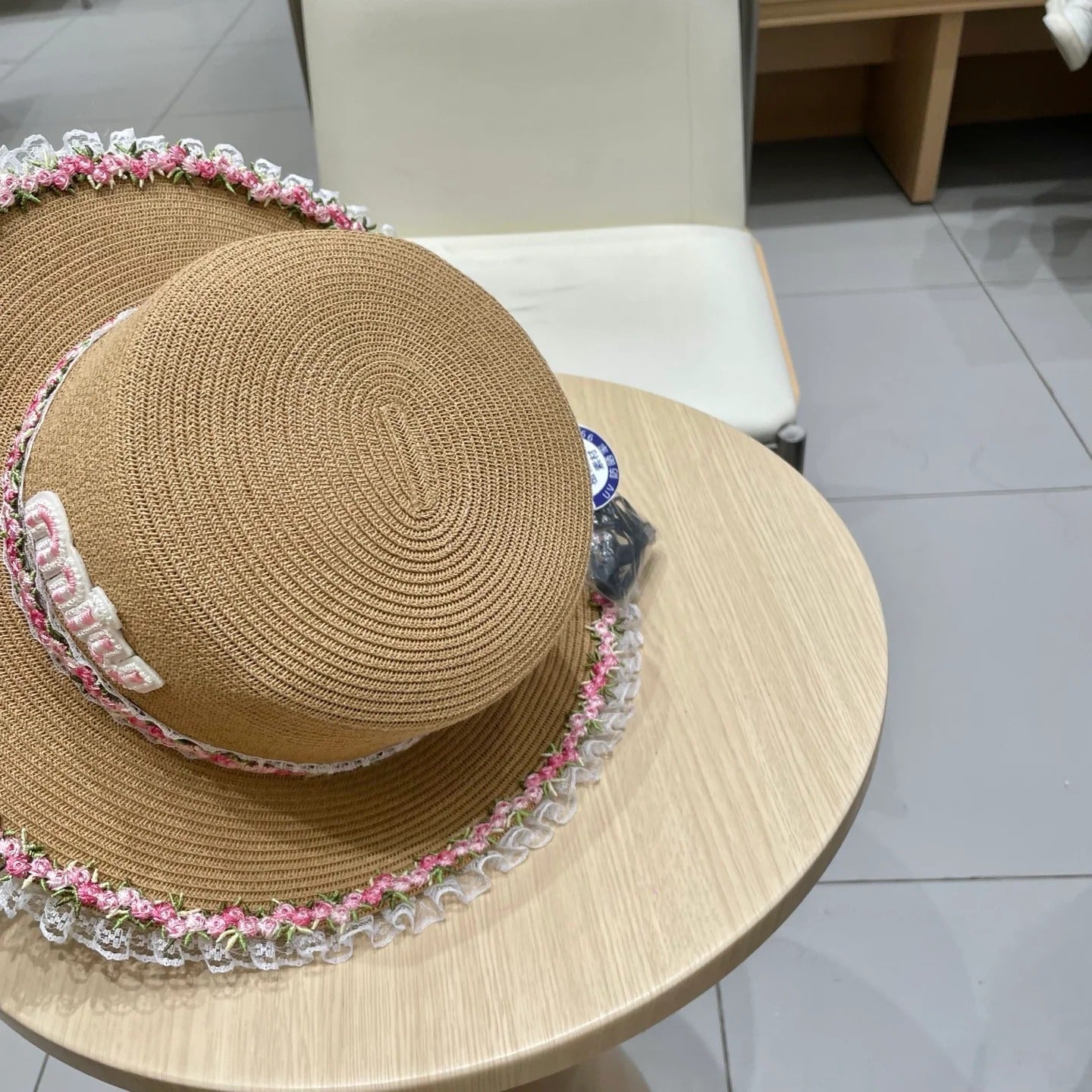 Miumiu Braided Straw-trimmed Bowl Hat 219091