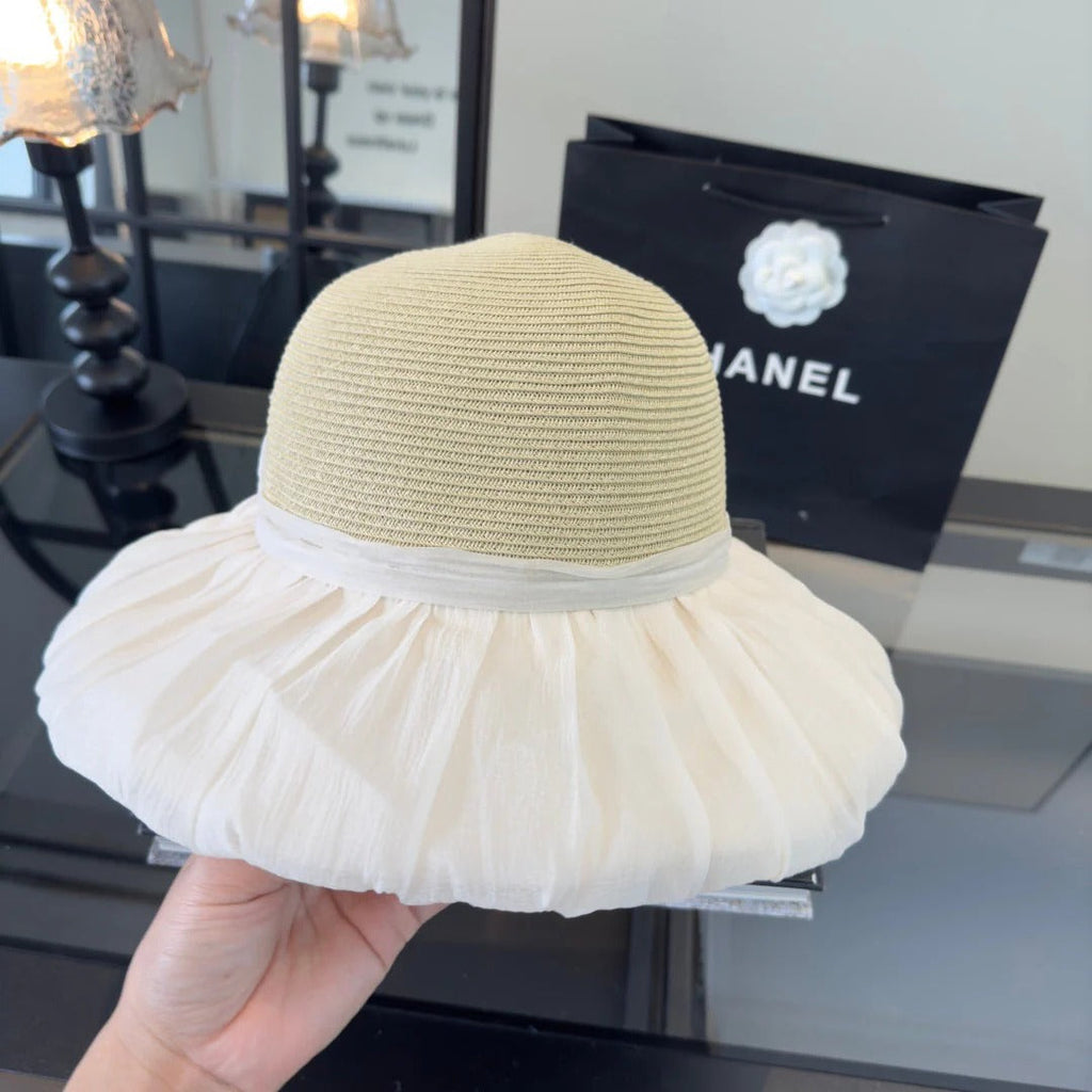 CC Bow-tie Beige Cream Bucket Hat 269014