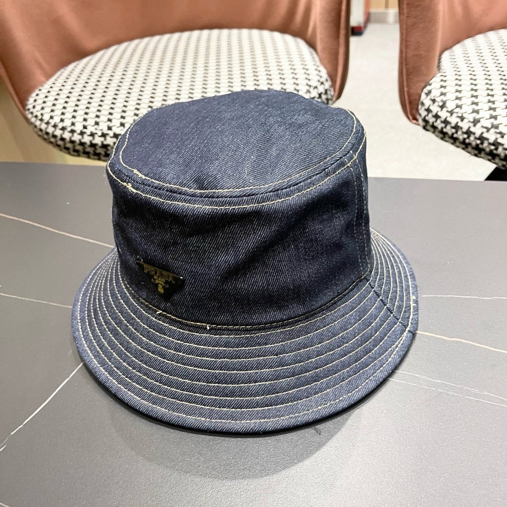 Prada Bucket Hat Blue Cotton 219148
