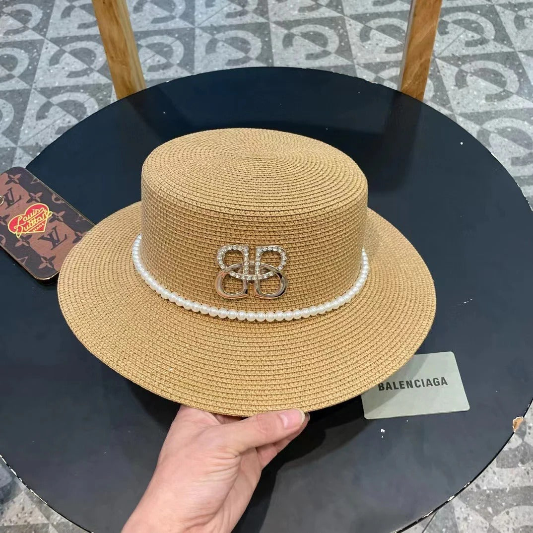 Balenciaga Logo Straw Hat 219086