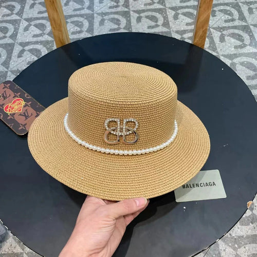 Balenciaga Logo Straw Hat 219086