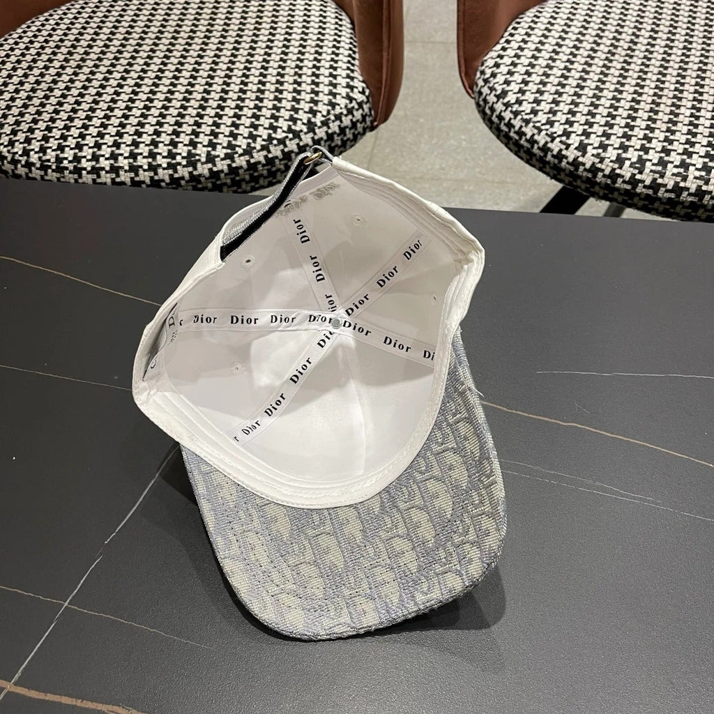 Dior Embroidered Baseball Cap Gray Black Cotton 219158