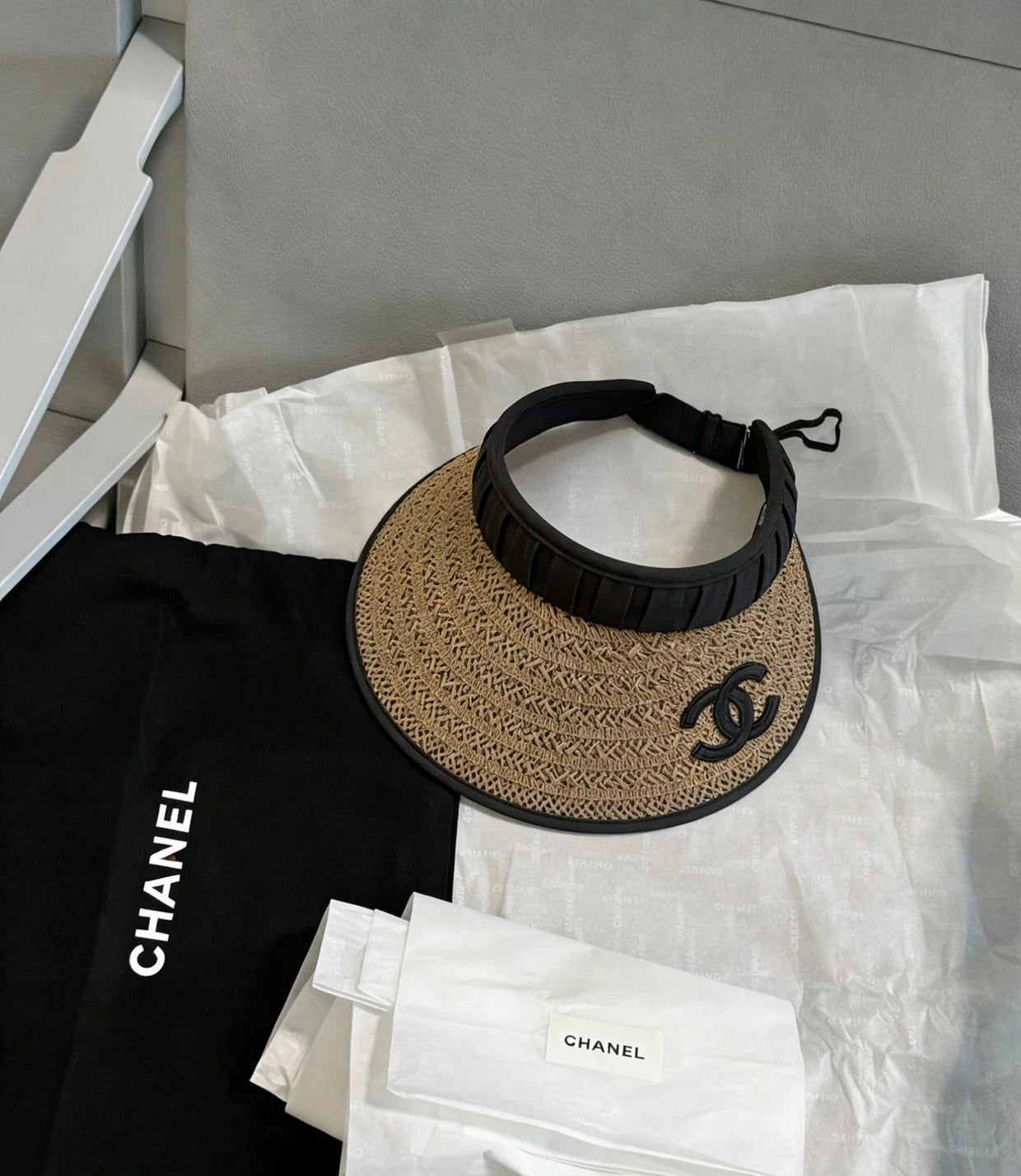 CC Straw Fabric Visor Cap 212940