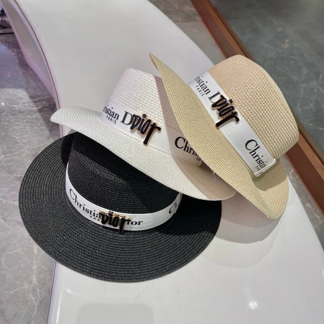 Dior Logo Woven Straw Sun Hat 213417