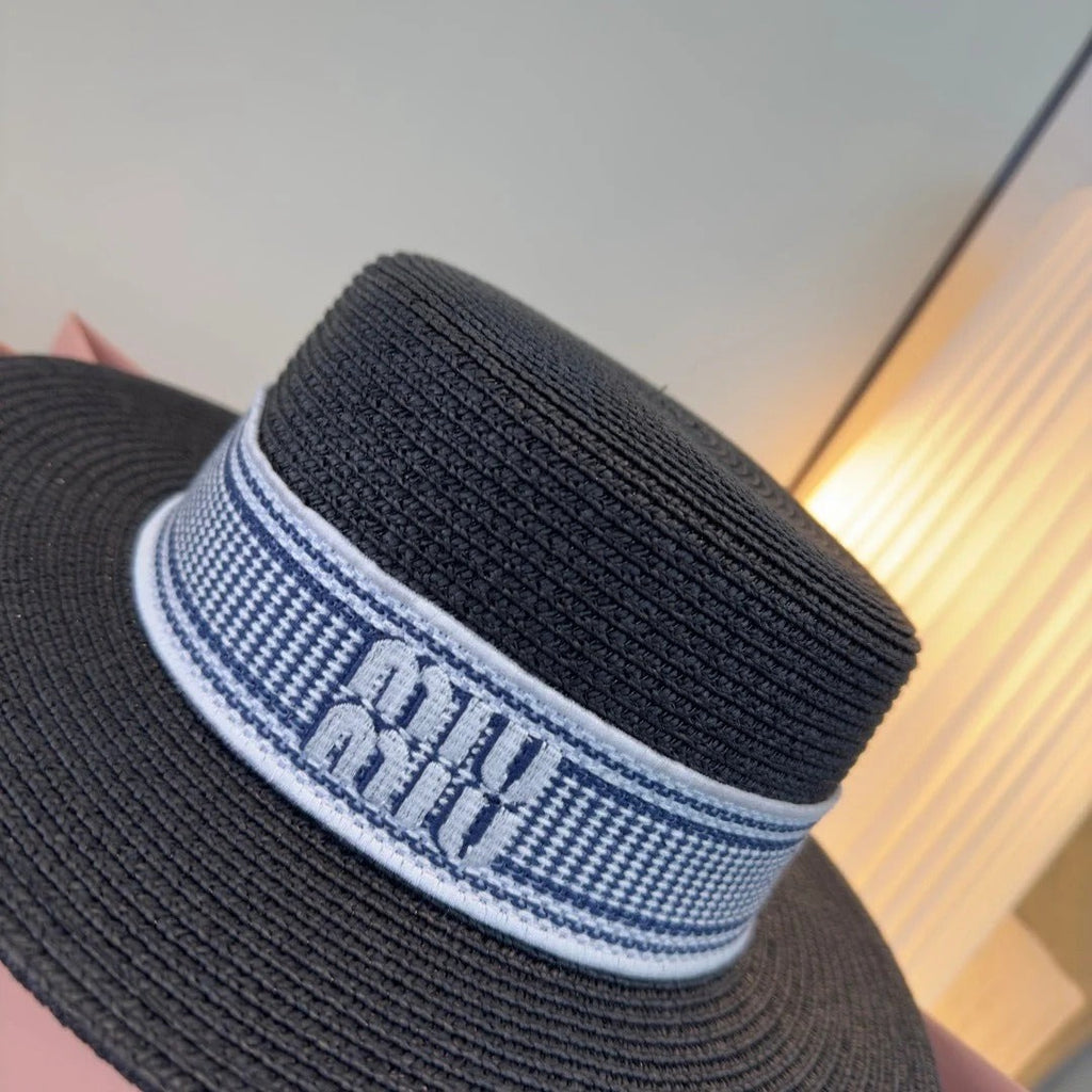 Miu Flat-top Straw Hat 379483