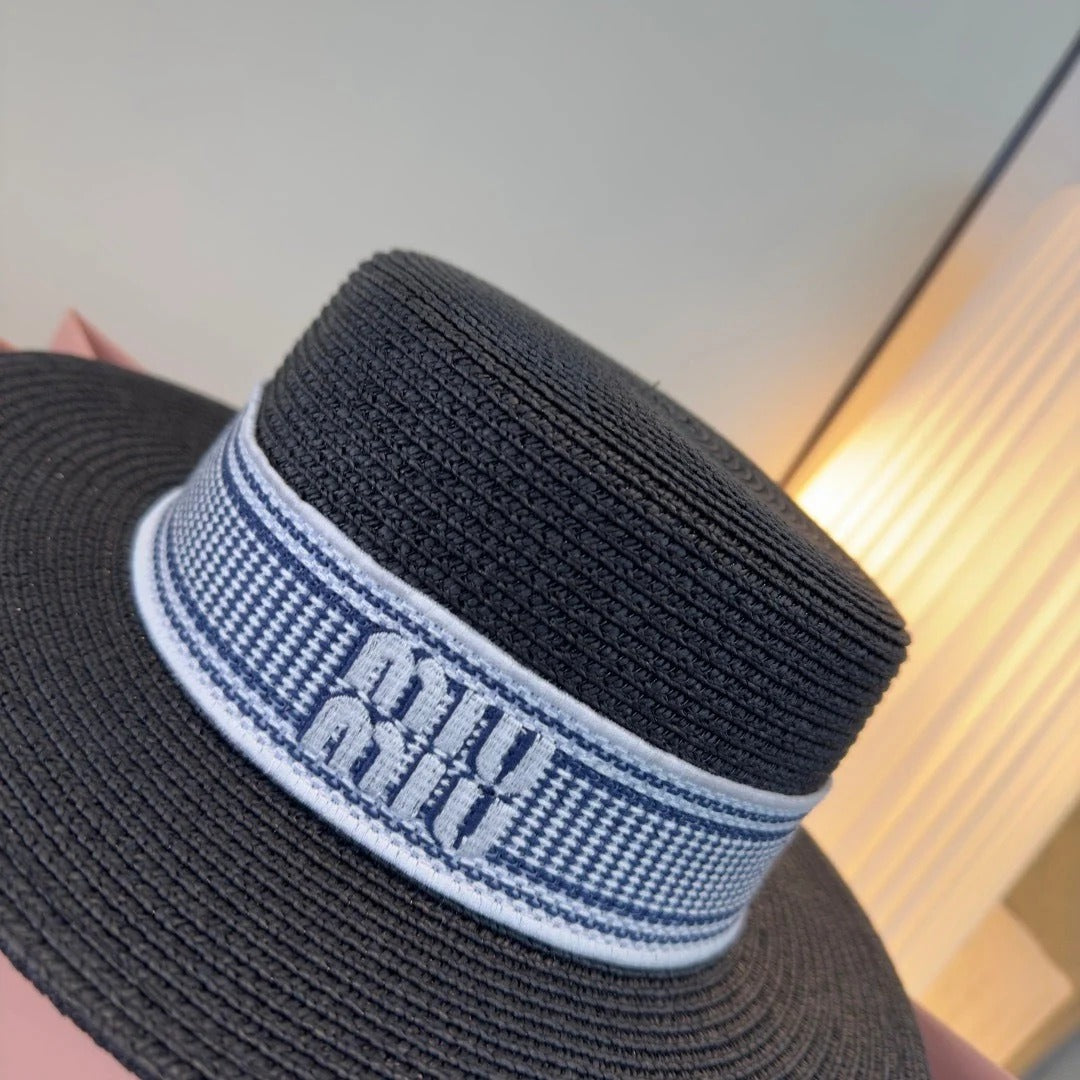 Miu Flat-top Straw Hat 379483