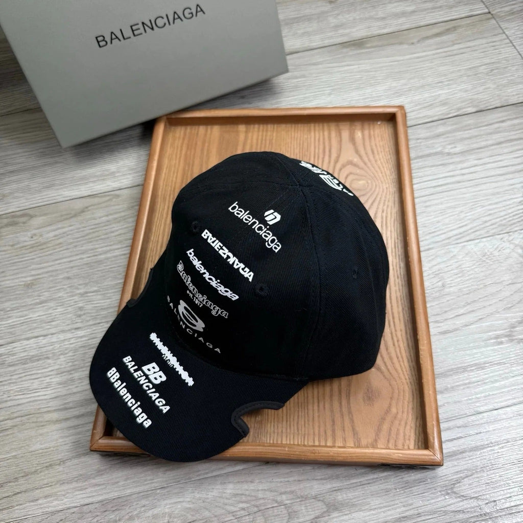 Balenciaga Embroidered Distressed Cotton-twill Baseball Cap 240575