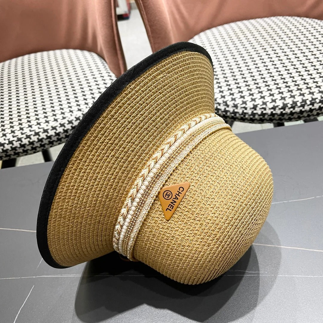 Chanel Straw Beach Hat With A Pearl Band 219073