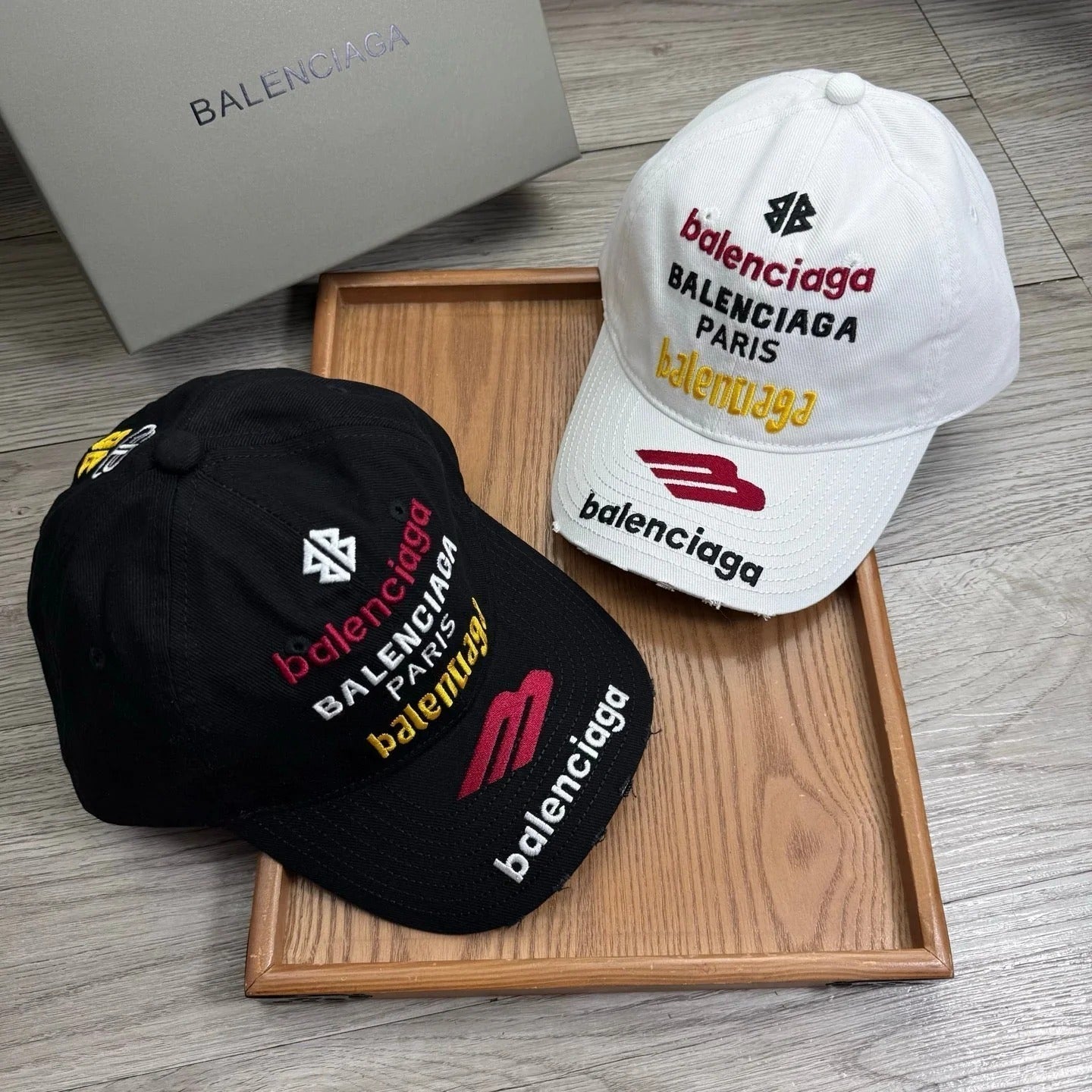 Balenciaga Multi-colored Embroidered Logo Baseball Cap 240579