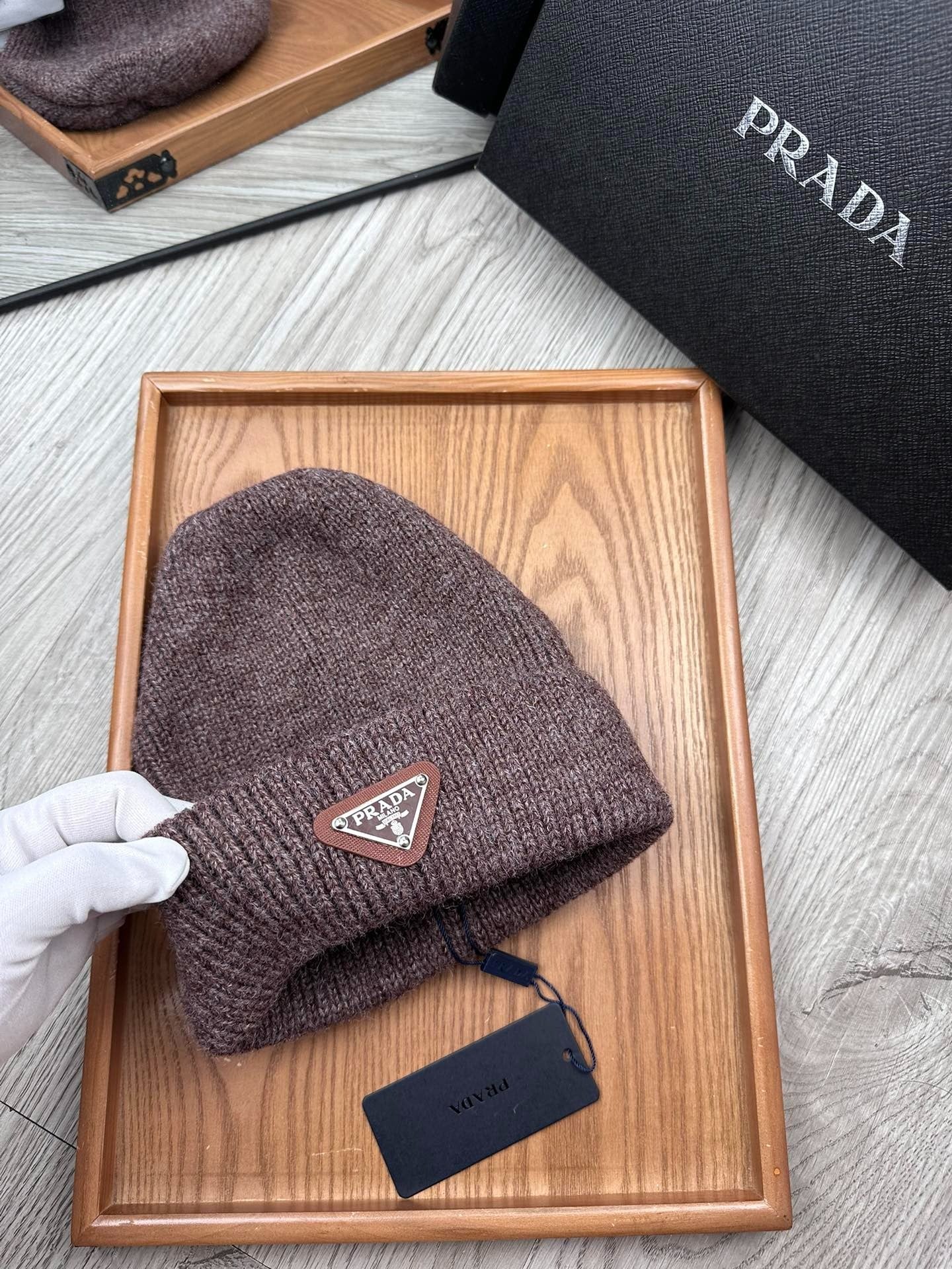 BEANIE HAT IN RED BROWN WOOL 332398 (Copy)