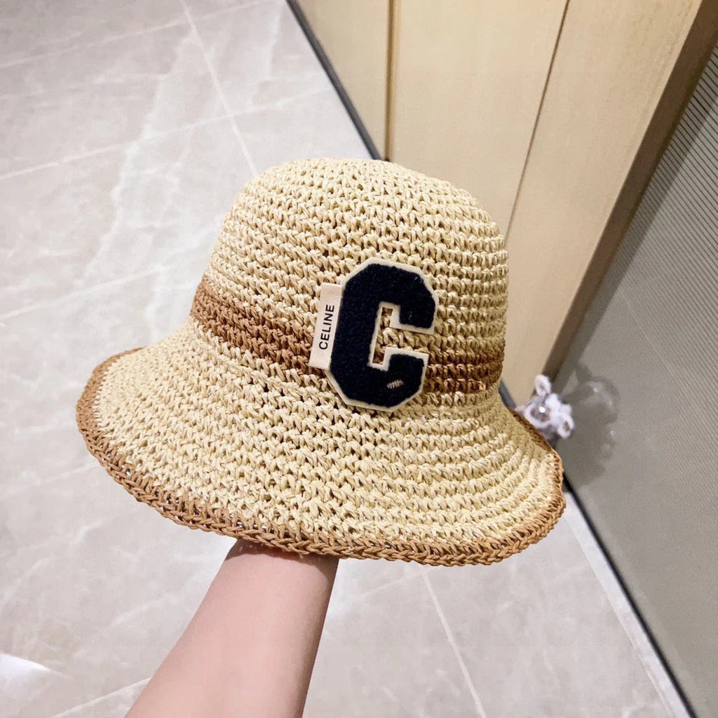 Celine Straw Woven Bucket Hat 240680