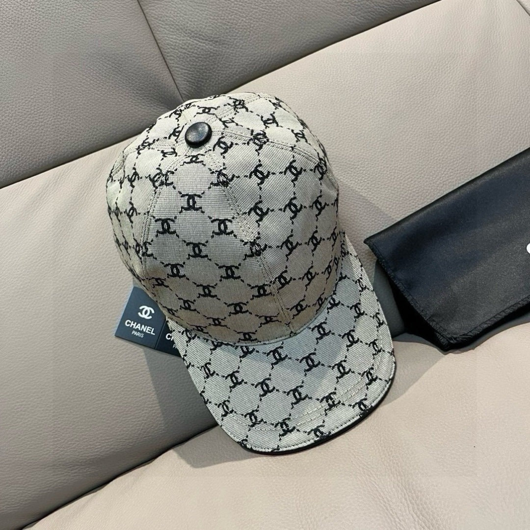 Chanel Baseball Cap With CC Logo Pattern Cotton 237259