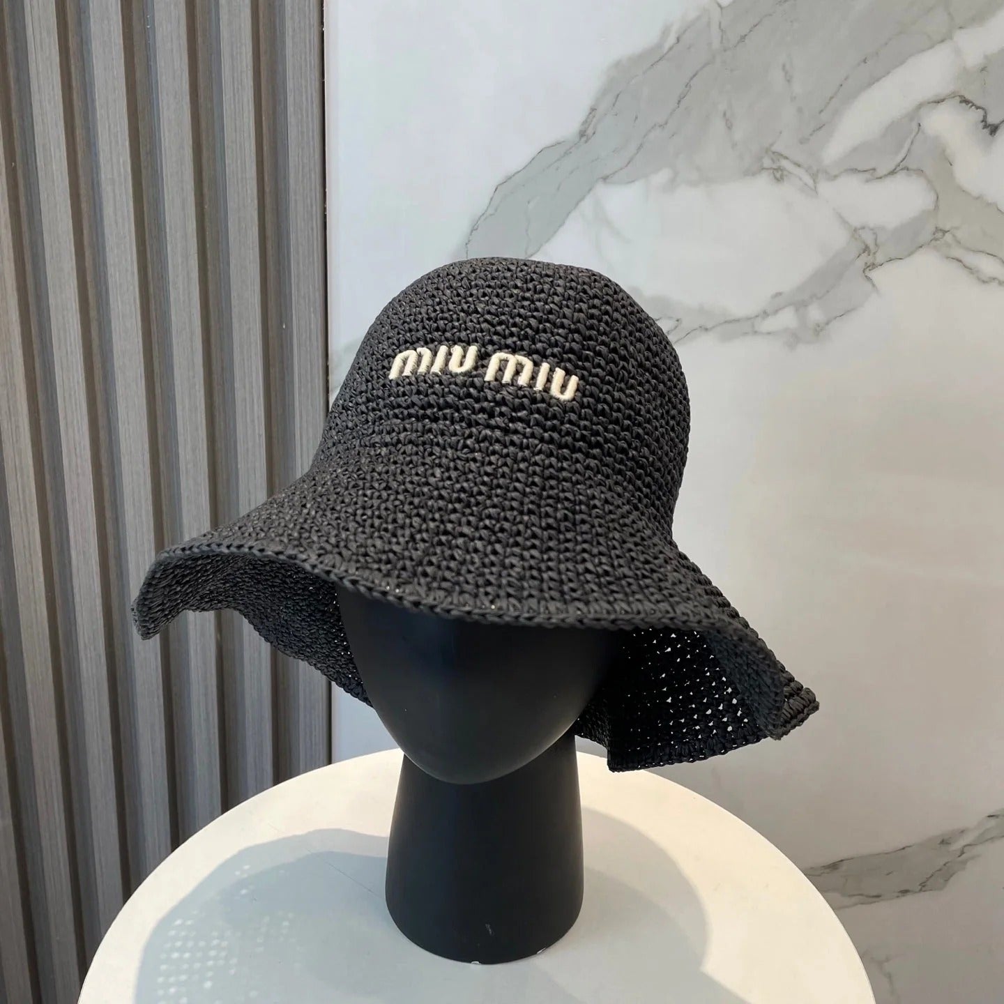 Miu Raffia Bucket Hat 268990