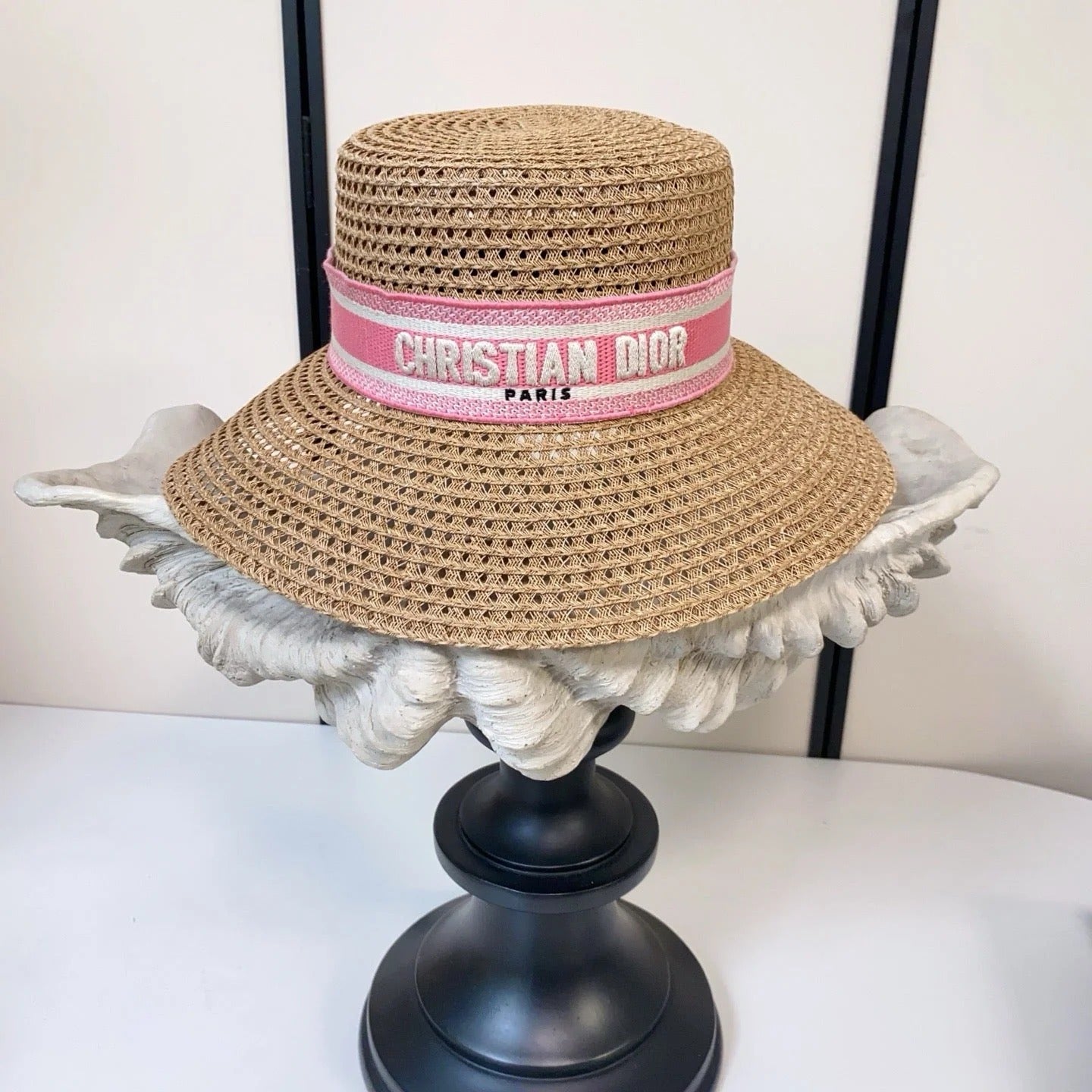 CD Straw Hat With Embroidered Logo 212956