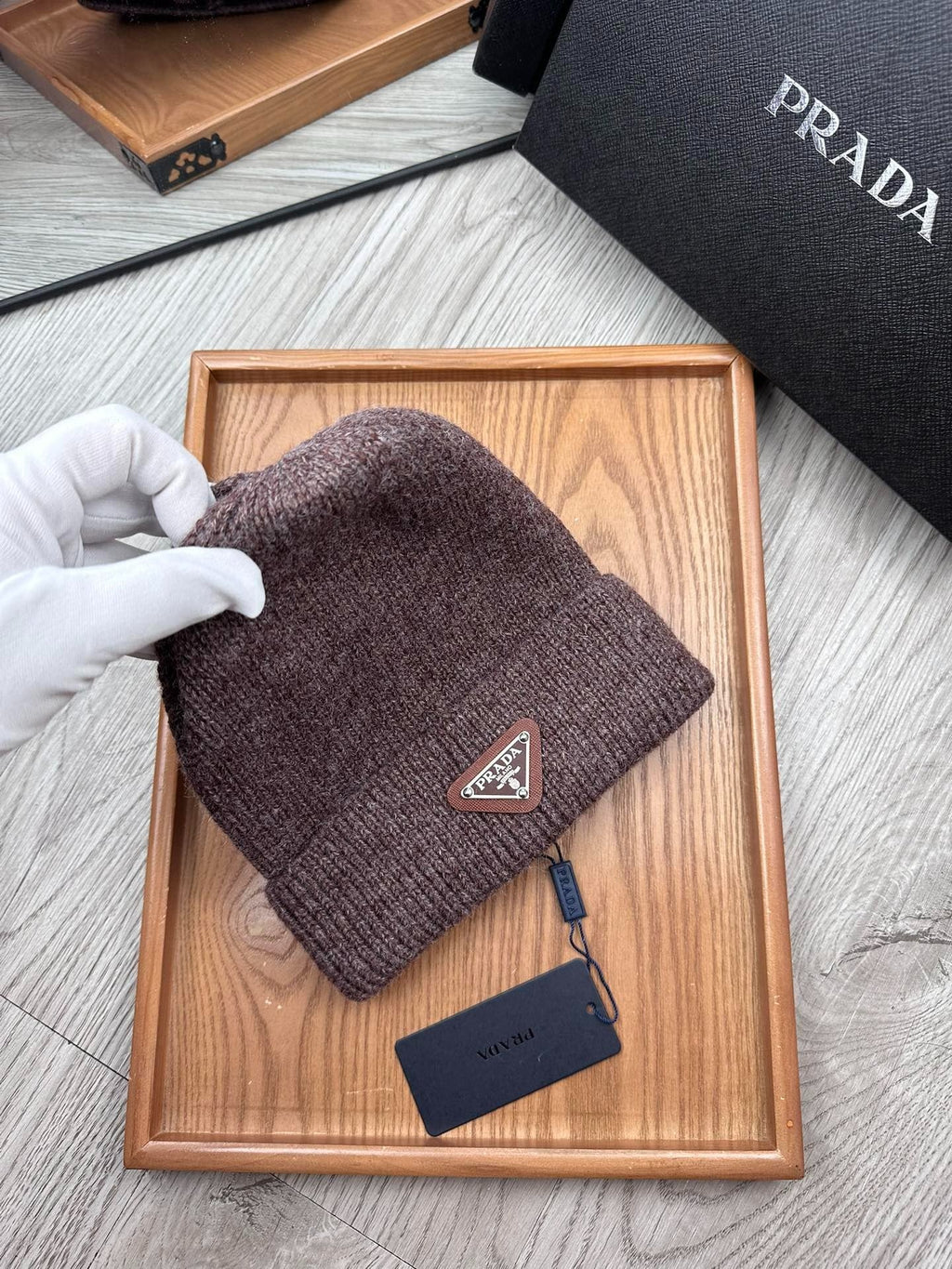 BEANIE HAT IN RED BROWN WOOL 332398 (Copy)