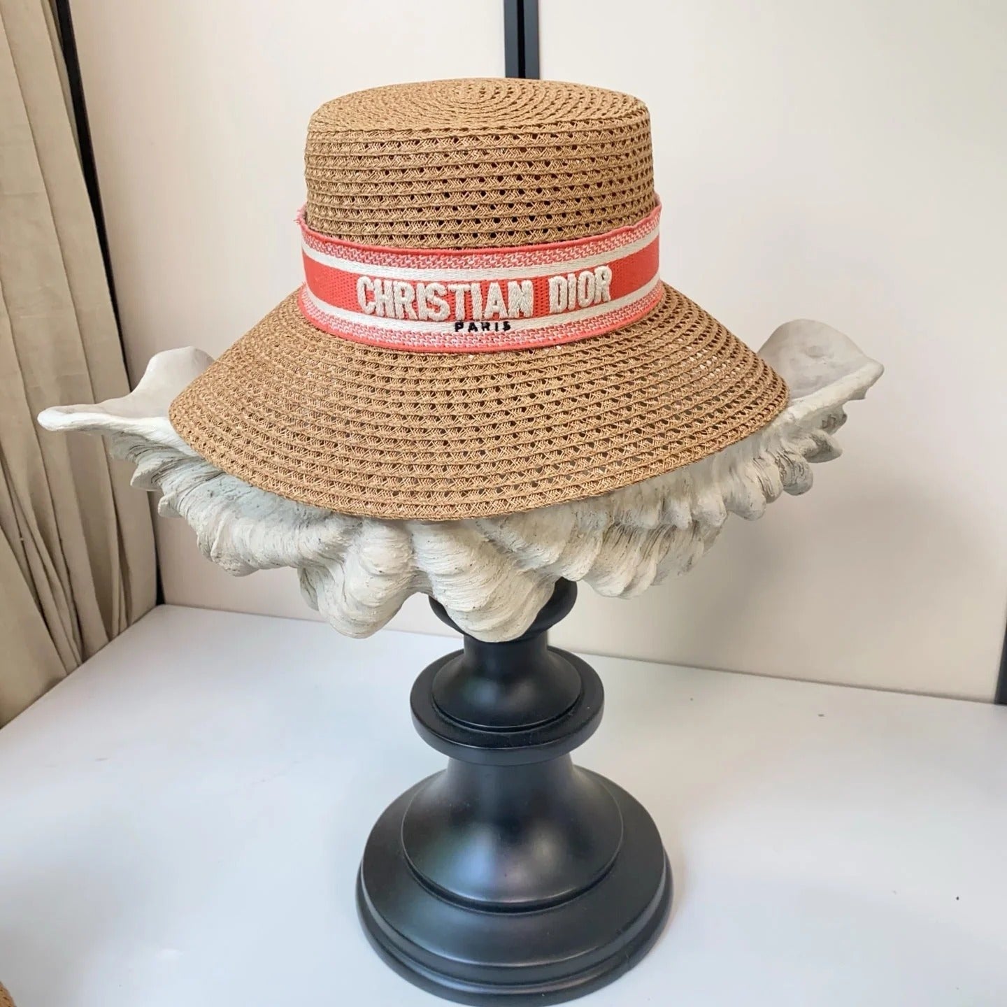 CD Straw Hat With Embroidered Logo 212956
