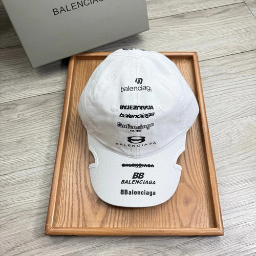 Balenciaga Embroidered Distressed Cotton-twill Baseball Cap 240575