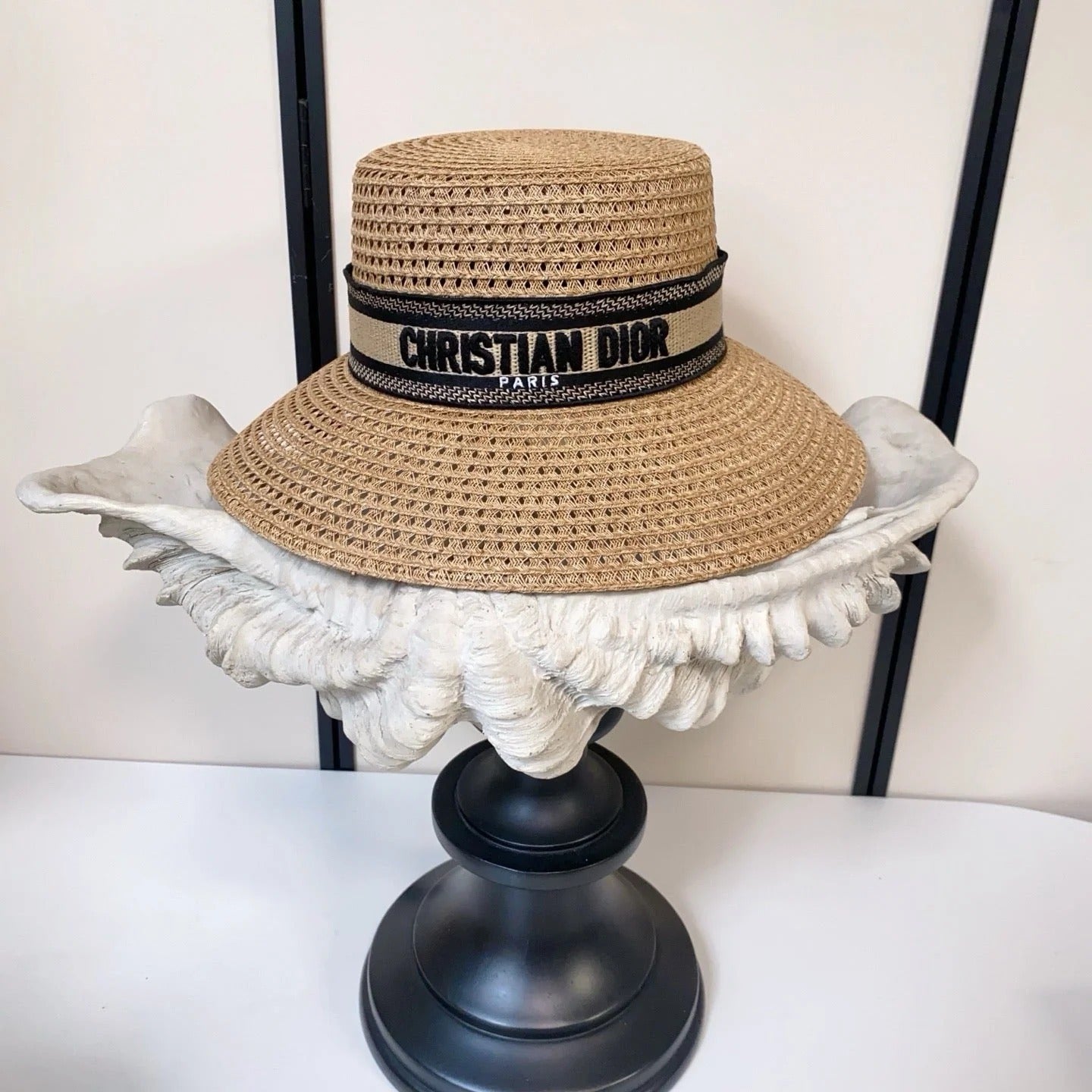 CD Straw Hat With Embroidered Logo 212956