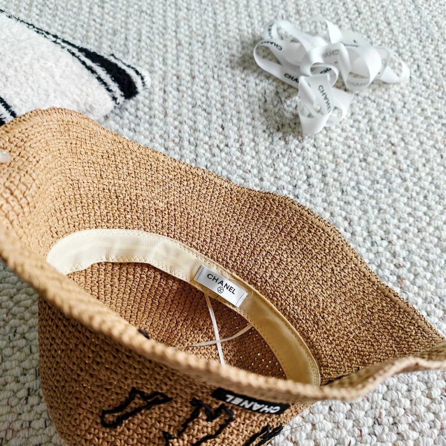 Chanel Woven Embroidered Heavy-Duty Bucket Hat 240672
