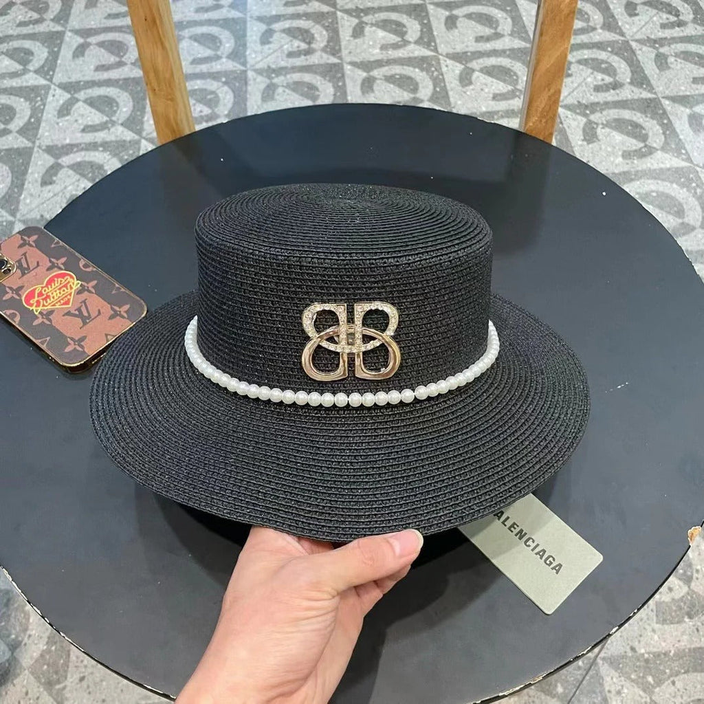 Balenciaga Logo Straw Hat 219086