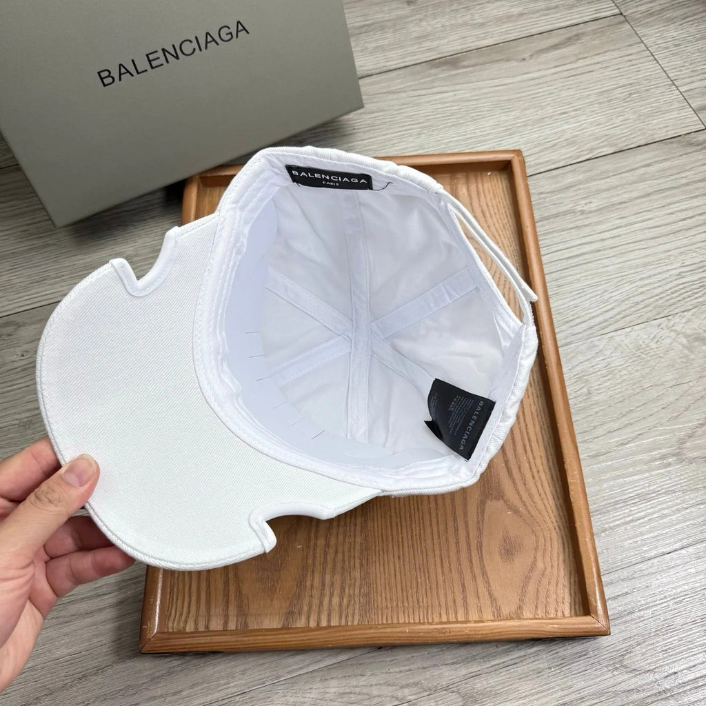 Balenciaga Embroidered Distressed Cotton-twill Baseball Cap 240575