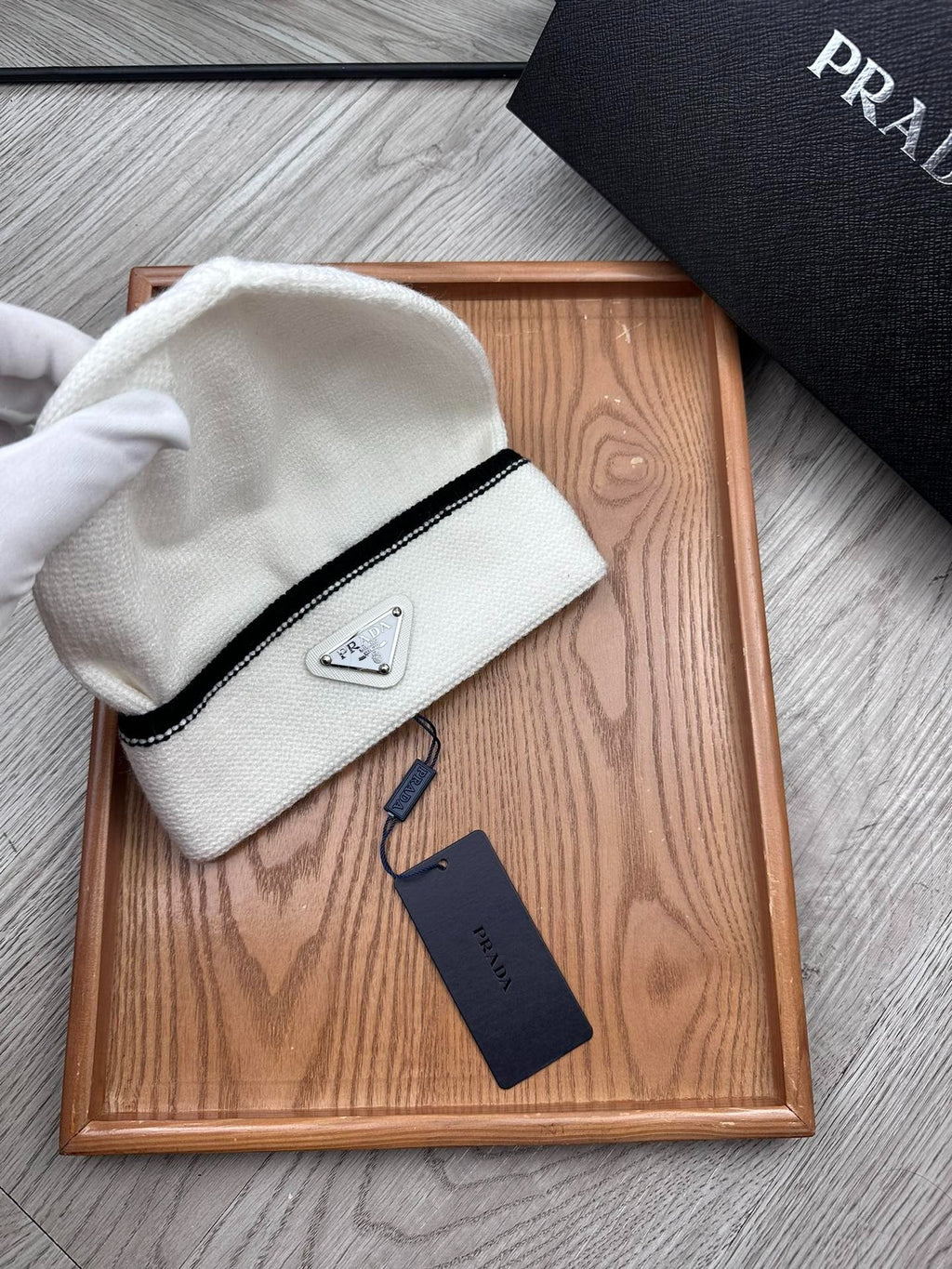BEANIE HAT IN WHITE WOOL 349649