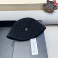 BUCKET HAT BKACK KNITTED FABRIC WITH RABBIT FUR 428090