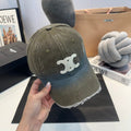 Celin Cap Green Gray Denim Fabric 210460