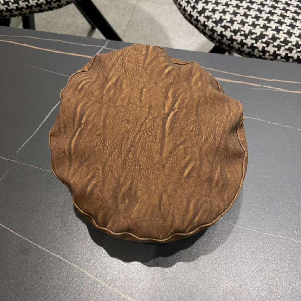 BAKER BOY CAP IN PECAN BROWN CALFSKIN 420947