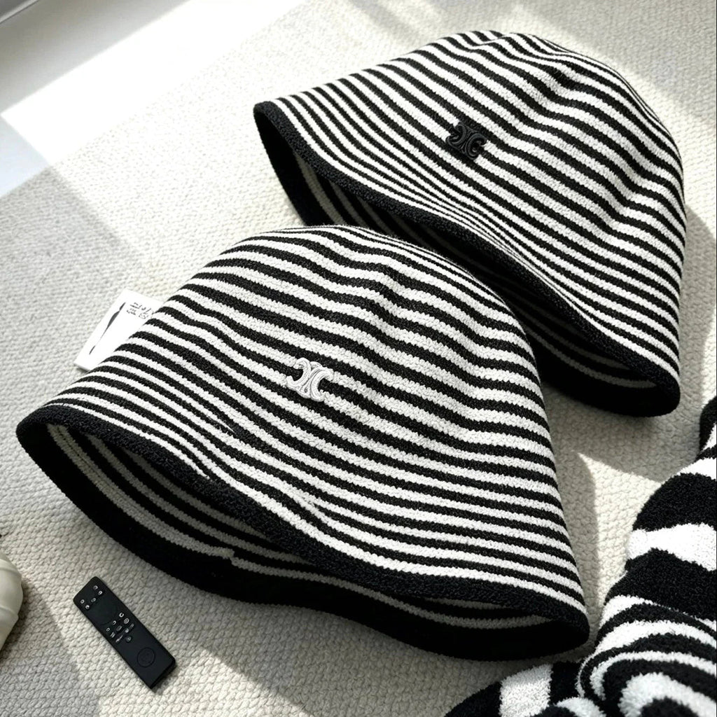 CE Black And White Striped Bucket Hat 212908
